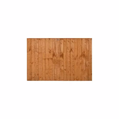 Forest Garden Brown Impregnated Wood Vertical Board Fence Panel, Pack of 5