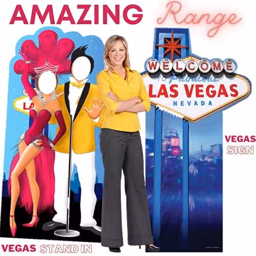 Star Cutouts SC597 Vegas Couple Stand-In Cardboard Cutout, Multicolour Casino Theme Party Photo Prop – 4