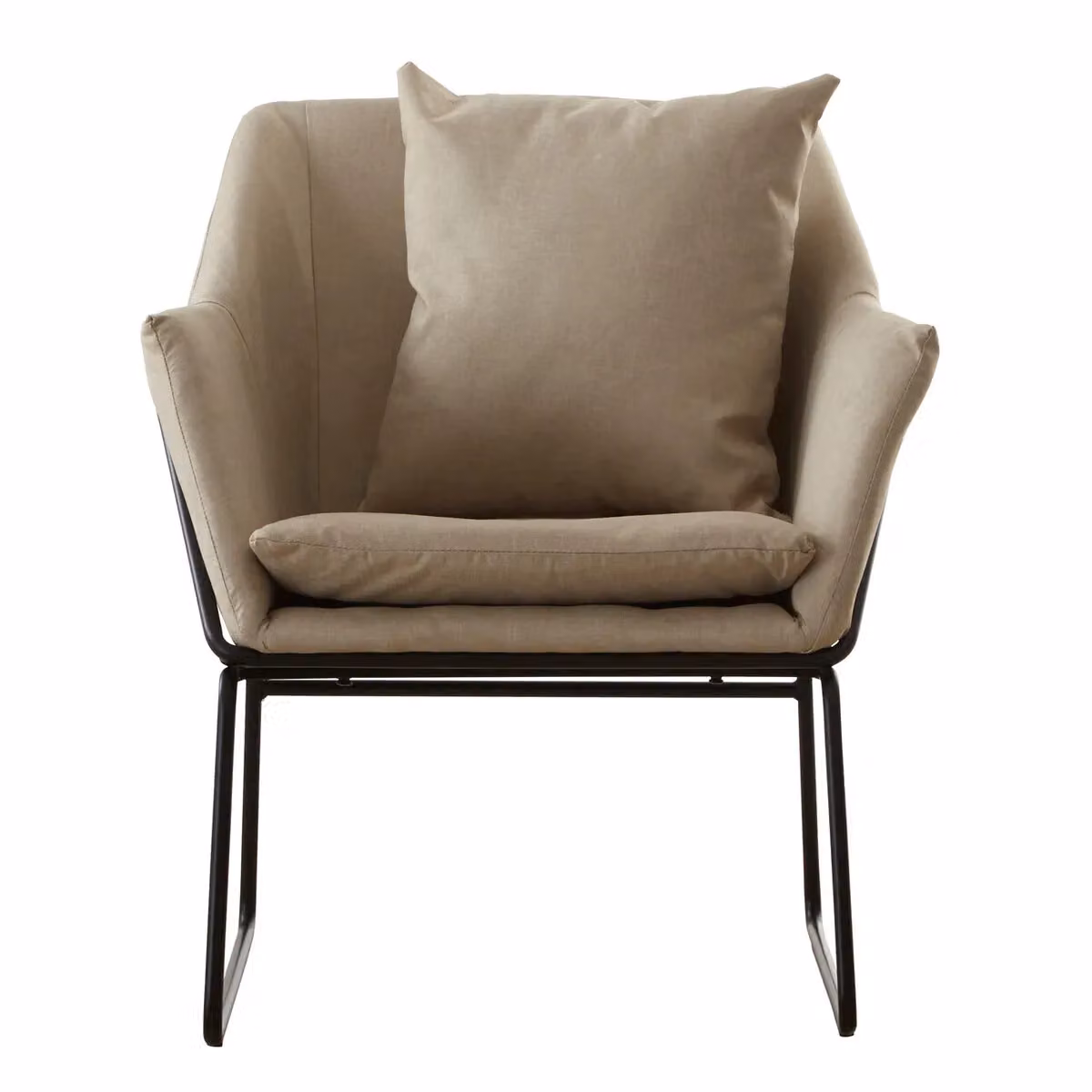 Orsina Stone Armchair in Beige with Black Metal Frame – 5