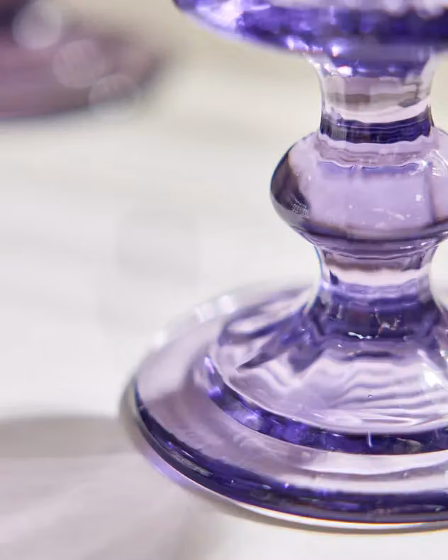 Dibor Set of 12 Purple Lavender Embossed Glass Wine Goblets, 300ml per glass – 5