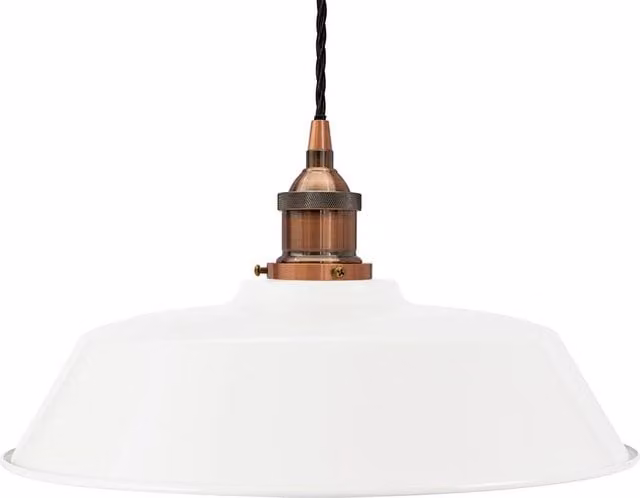 SE Home Chancery White Glass Pendant Light with Antique Copper and Black Twisted Metal Details – 1