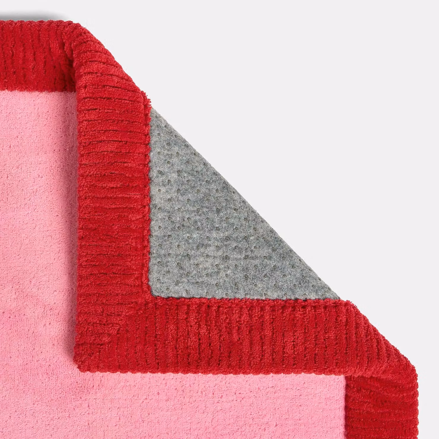 OHS Pink Contrast Border Non Slip Hand Tufted Hallway Runner Rug, W: 160 cm, L: 230 cm – 4