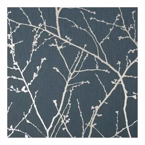 Superfresco Easy Innocence Branch Green and Silver Metallic Botanical Floral Wallpaper
