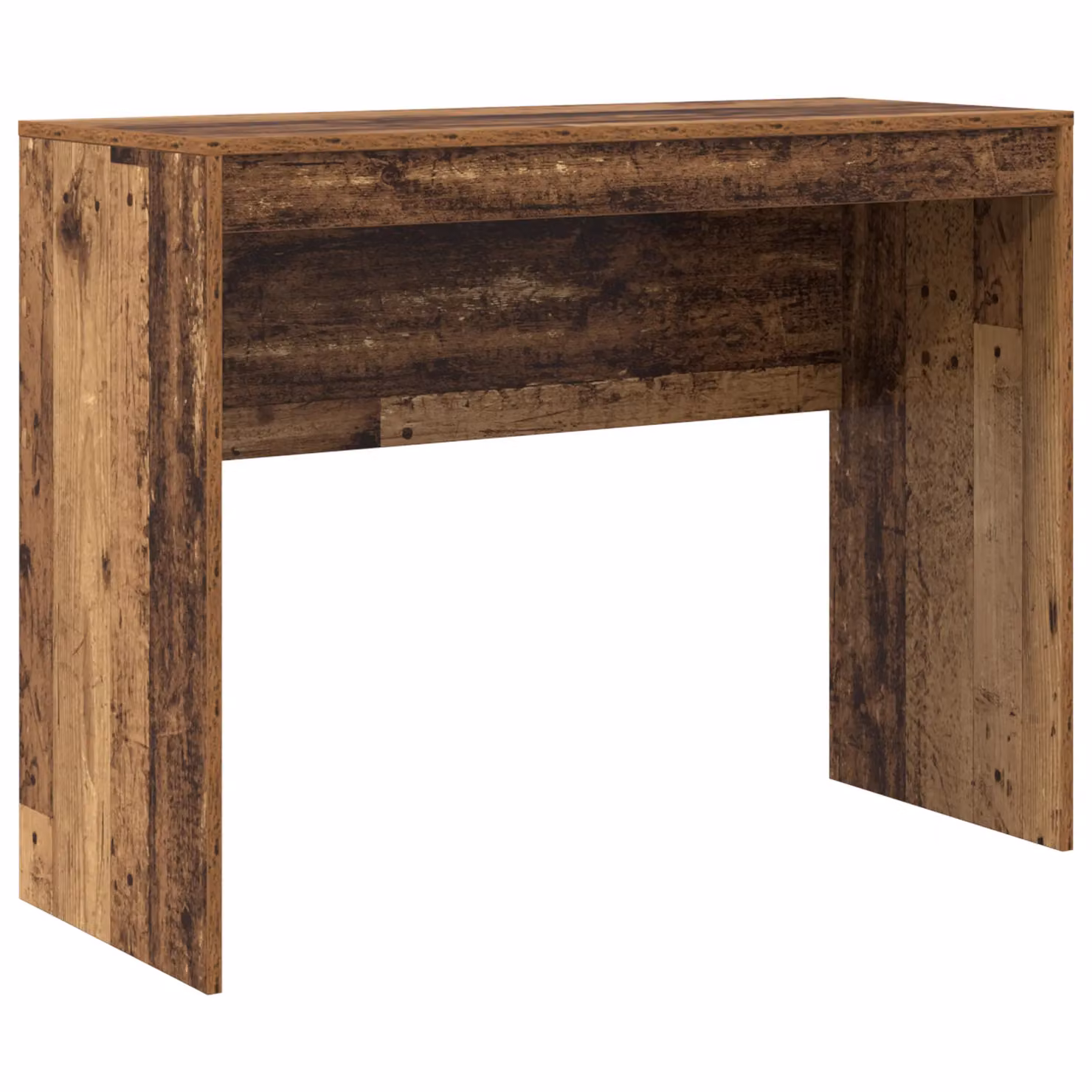 Berkfield Modern Writing Desk with Storage in Brown Old Wood Finish – 3