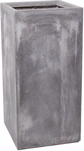 Primrose Tall Cube Planter in Grey with Terracotta Fibre Cement Finish, Height: 70 cm