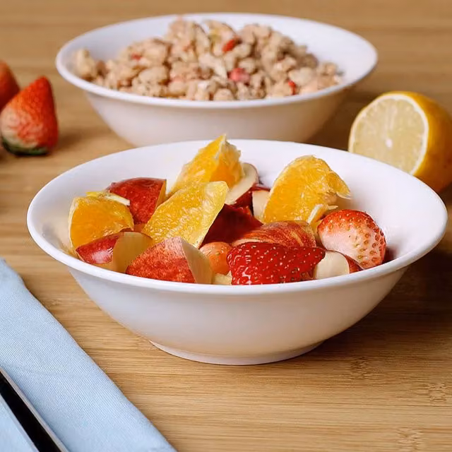 Glim & Glam White Porcelain Dessert and Cereal Bowl Set, Set of 4