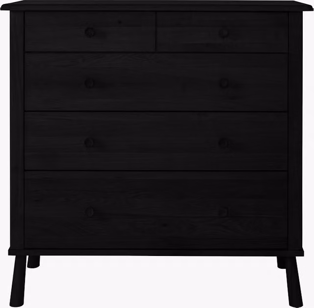 Perch & Parrow Rebecca Oak Chest of Five Drawers in Black