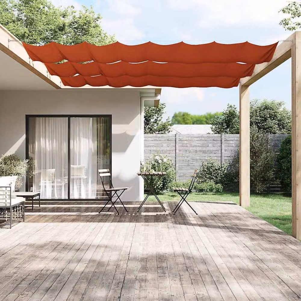 Berkfield Home Vertical Awning in Burnt Orange Oxford Fabric, W/H: 1200 x 100 cm – 2