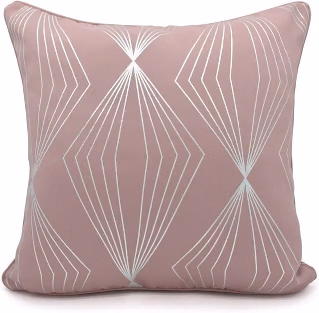 Velosso Onyx Pink Filled Square Cushion with Graphic Foil Print, W x D: 43 x 43 cm