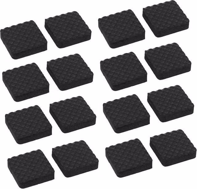 Neel Blue Black Square Furniture Foam Pads for Table and Chair Legs, 22 x 22 mm
