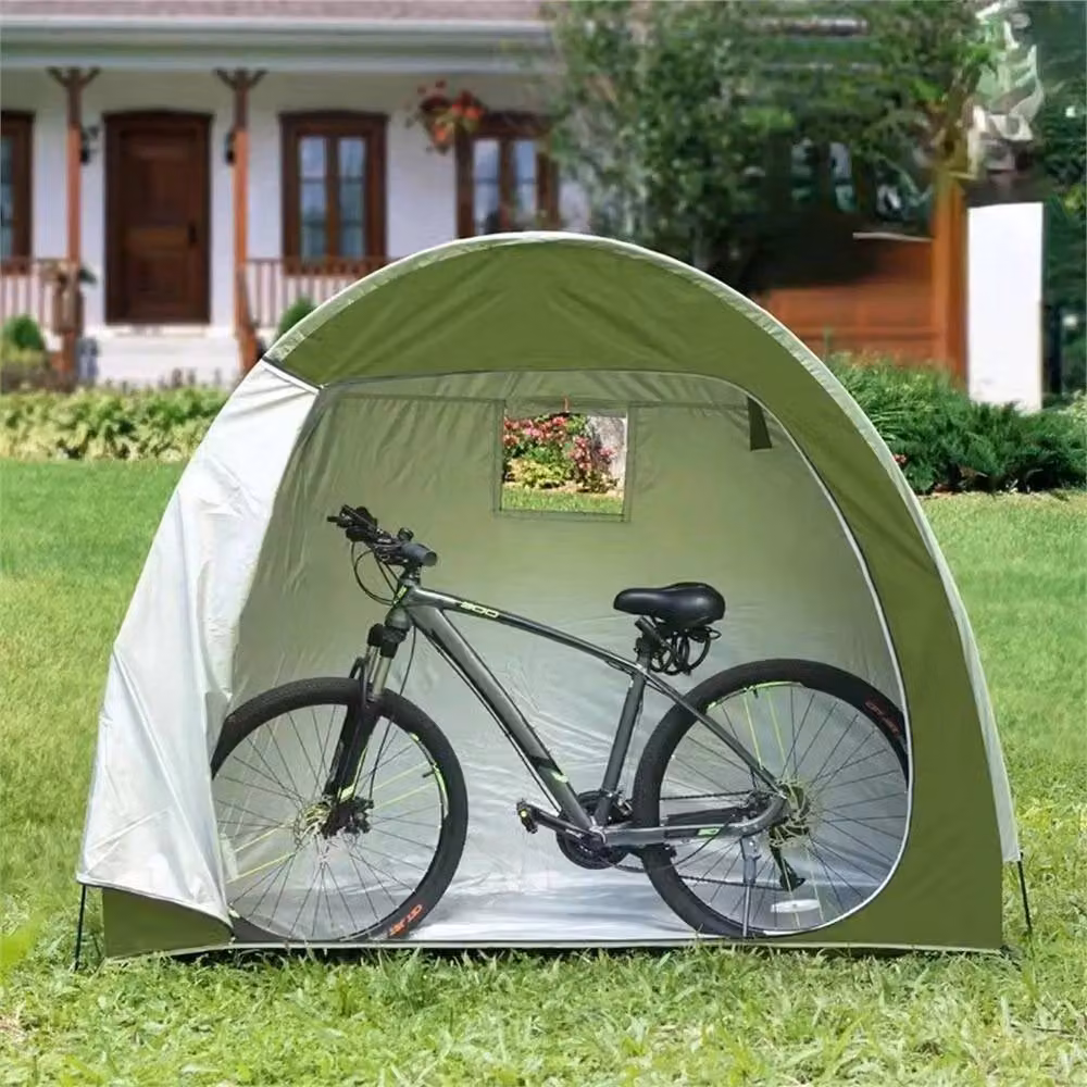 Nordara Army Green Waterproof Bicycle Storage Tent and Garden Bike Shelter with Fibreglass Frame, W/D/H: 195 x 163 x 80 cm – 3