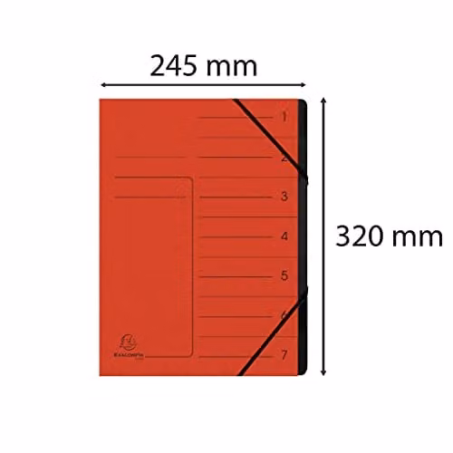 Exacompta Red Stapled Spine Multipart File with 7 Tabbed Sections for A4 Documents – 2