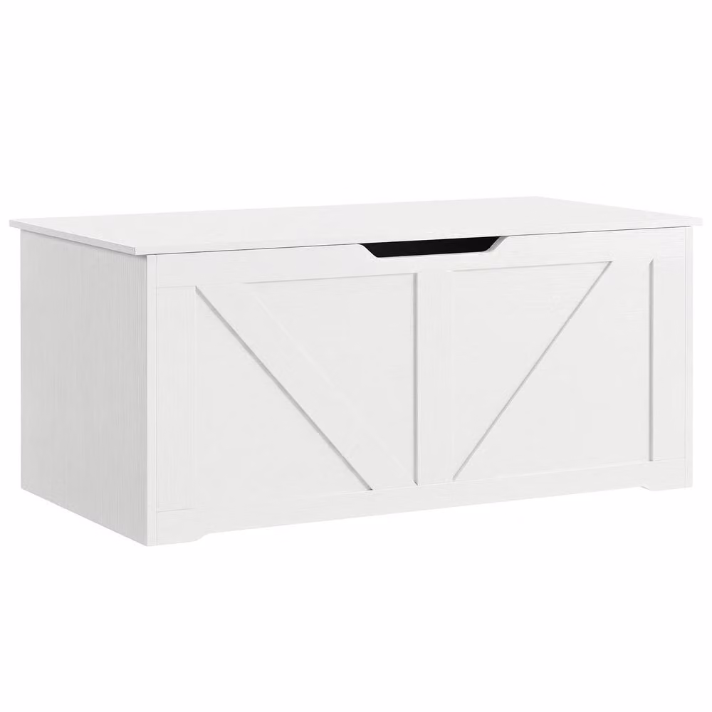 STILVORA White Matt MDF Storage Bench with Safety Hinges – 2