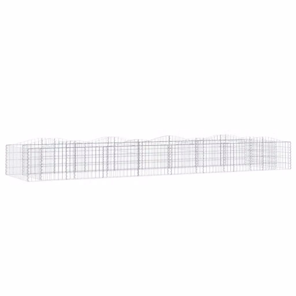 Berkfield Home Arched Gabion Raised Bed in Silver Galvanised Steel, W: 400 cm, D: 100 cm, H: 50 cm – 2