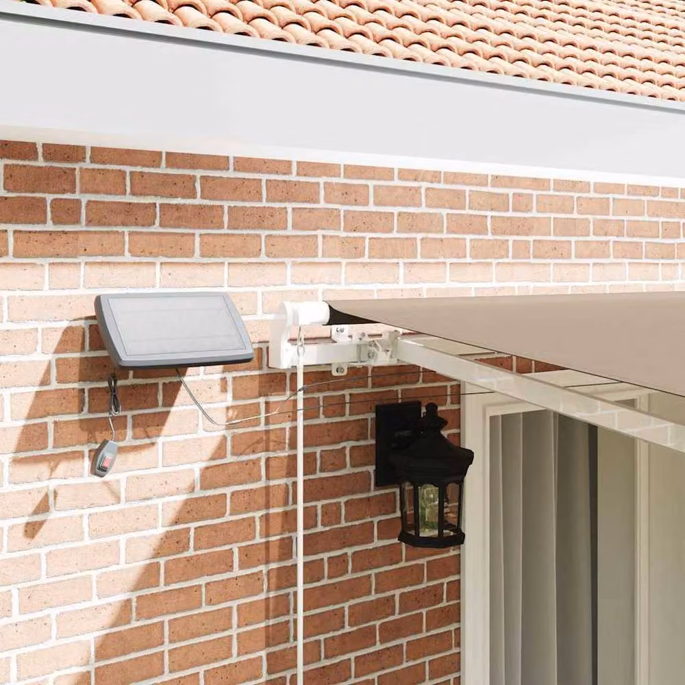 Berkfield Home Manual Retractable Awning with LED in Beige, W/D: 400 x 300 cm – 4