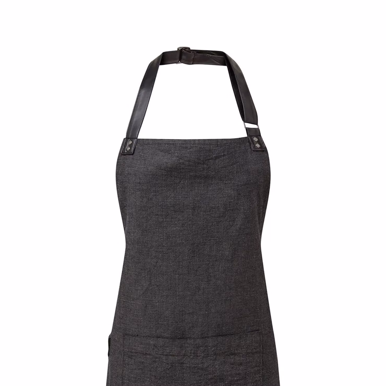Premier Annex Oxford Faux Leather Bibbed Full Apron in Black for Adults – 2