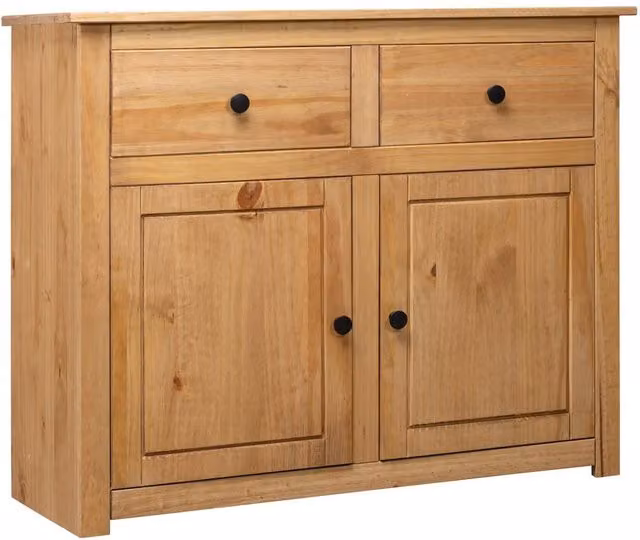 Berkfield Home Panama Range Solid Pinewood Sideboard in Brown, W/D/H: 93 x 40 x 80 cm – 1