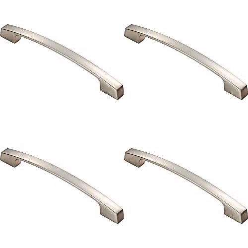 Loops 4 Pack Curved Bow Bridge Pull Handles in Polished Chrome, 160mm Fixing Centres