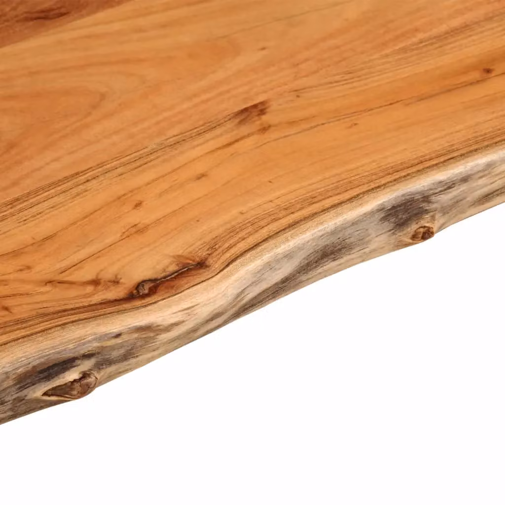 Berkfield Home Rectangular Solid Wood Acacia Live Edge Table Top, Brown, W: 40 cm, D: 40 cm, H: 2.5 cm – 4