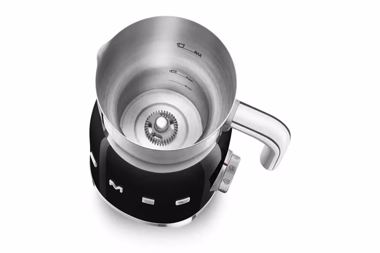 Smeg MFF11PBUK Electric Induction Milk Frother with Cocoa Function, 500W, Blue, Stainless Steel