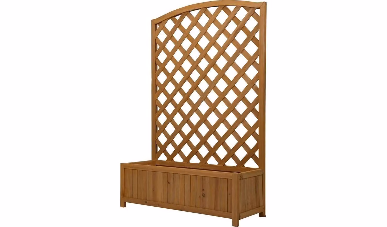 Cheap Furniture Warehouse Large Lattice Wooden Garden Planter in Brown, W: 120 cm, D: 80 cm, H: 30 cm