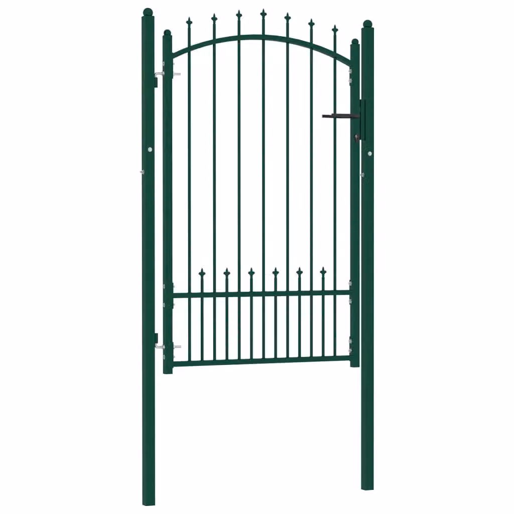 Berkfield Home Green Steel Spiked Swing Fence Gate, W: 100 cm, H: 150 cm – 2