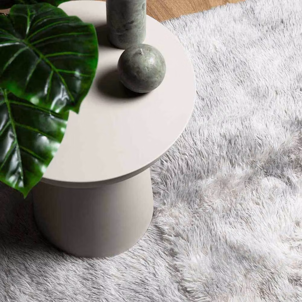 Berkfield Home NAVARRA Shaggy High Pile Rug, Silver Grey, W/D: 160 x 160 cm – 2