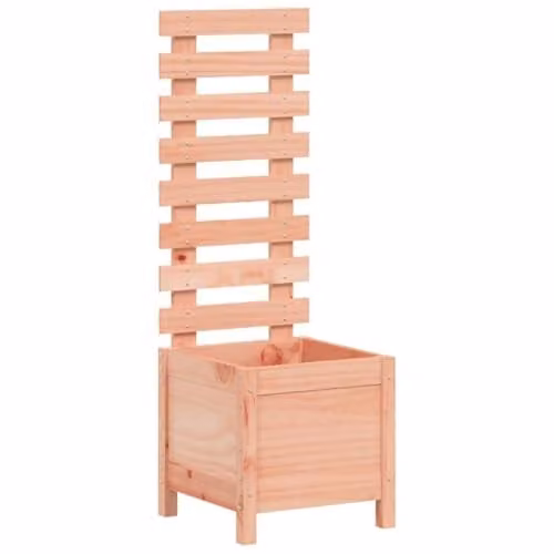 vidaXL Garden Planter with Rack in Brown Solid Douglas Wood, W/D/H: 39.0 x 39.5 x 114.0 cm