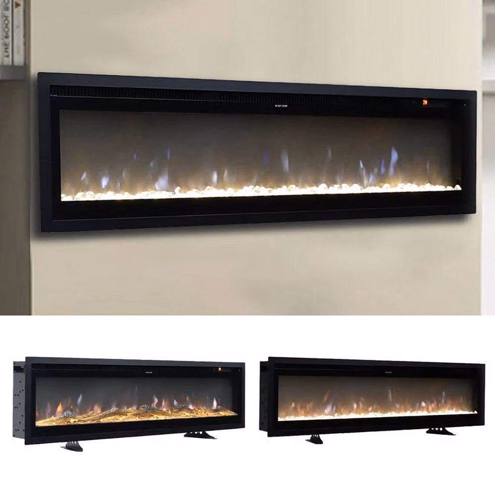 FORGEVIO 50-inch Wall Mounted LED Fireplace with 9 Colour Options in Black – 5