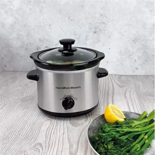 Hamilton Beach Mighty Mini Slow Cooker, 1.8L, Silver and Black – 3