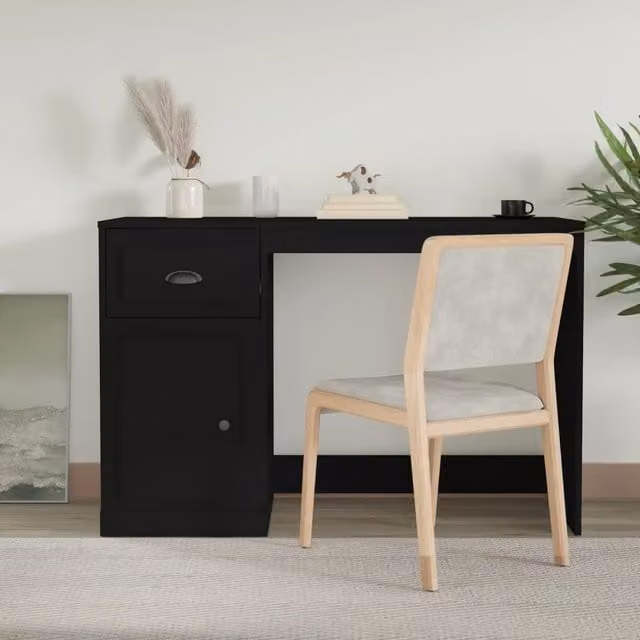 Berkfield Home Modern Computer Desk in Black, W/D/H: 115 x 50 x 75 cm – 1