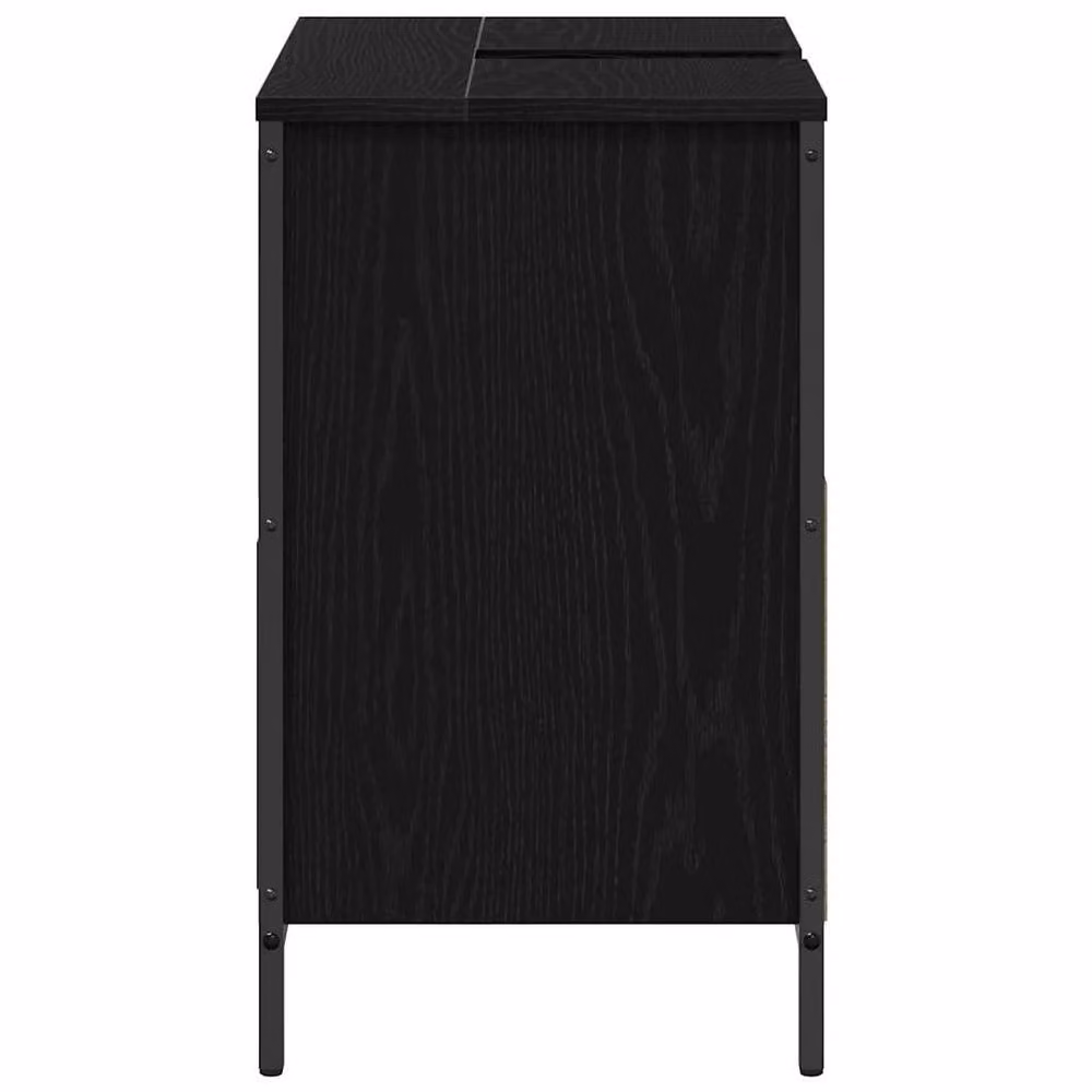Berkfield Home Bathroom Basin Cabinet with Drawers, Black Oak, W: 60 cm, D: 34.5 cm, H: 60 cm – 6