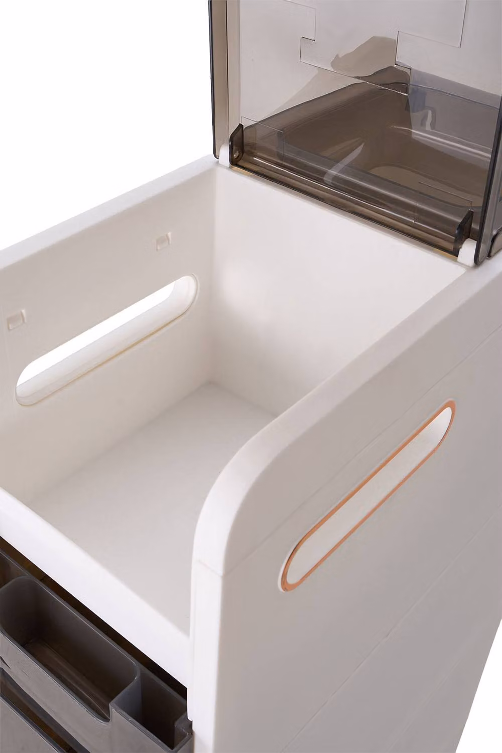 Garden Sanctuary Modern White 3-Tier Freestanding Bathroom Storage Cabinet with Internal Drawers – 6