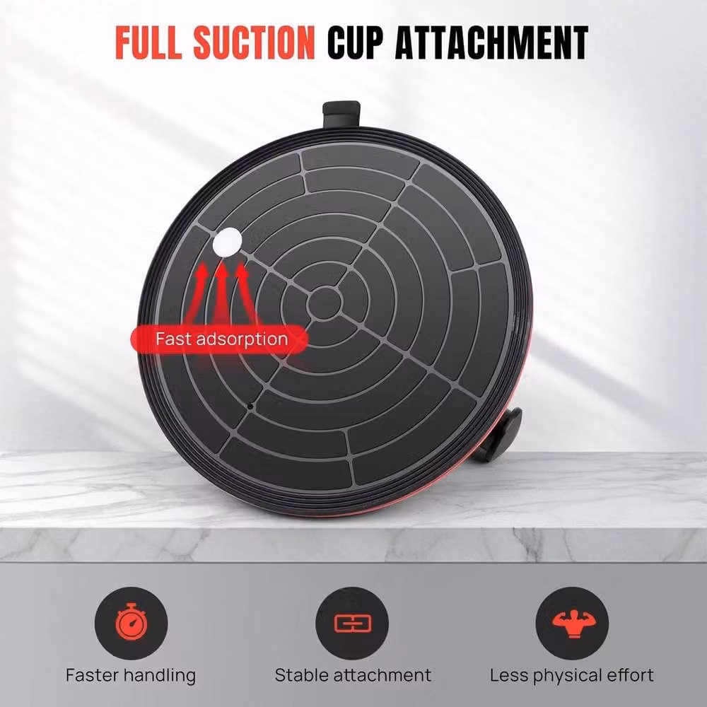 FLAVORA 2-Piece Black Glass Suction Cup Lifter with 8 Vacuum Cups, Width: 52 cm – 4