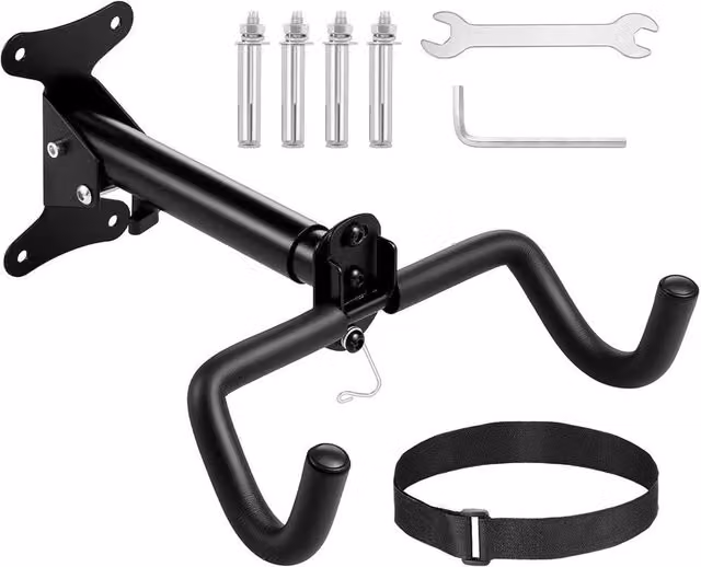 VOGREX Adjustable Wall Mount Bike Storage Hook Garage Rack in Black