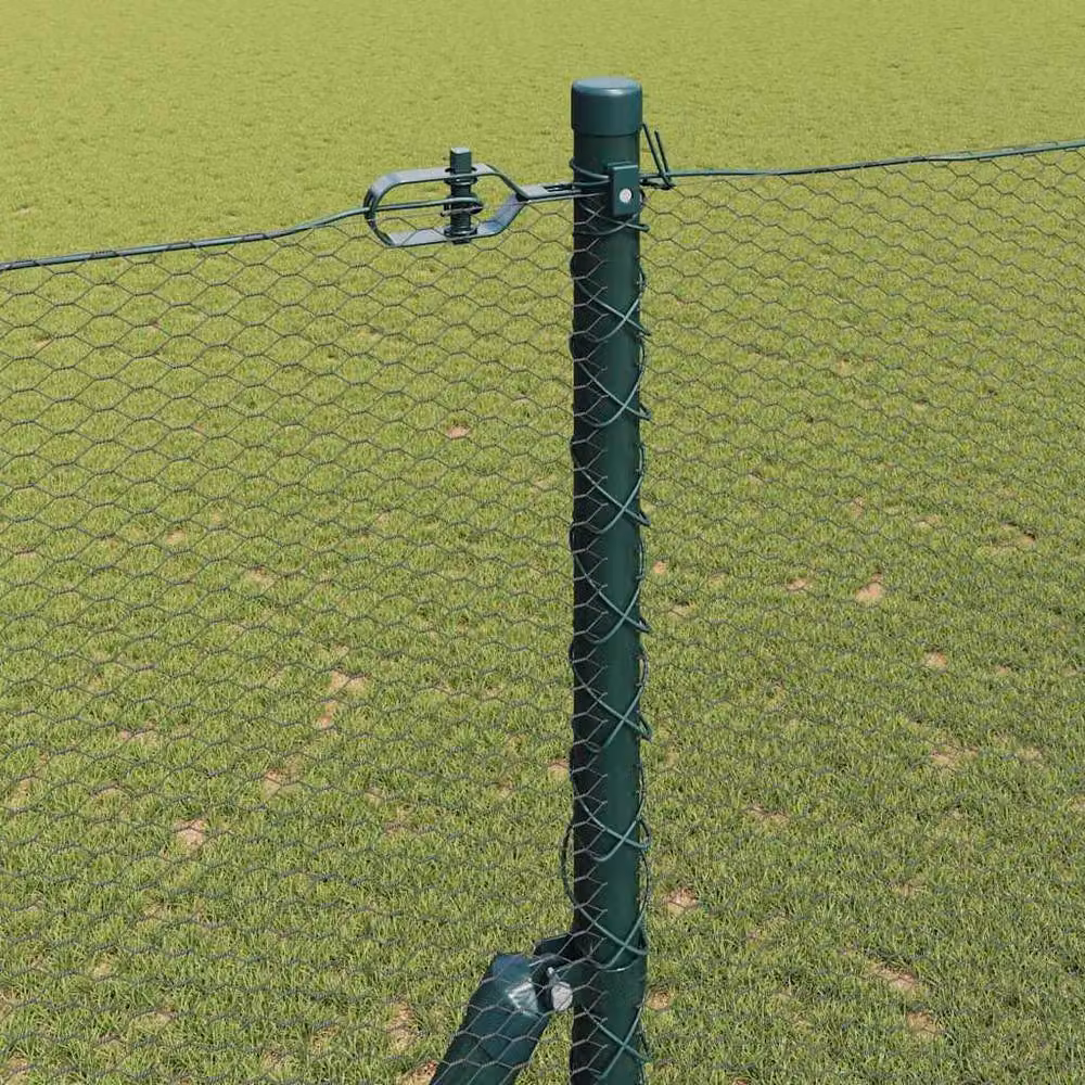 Berkfield Home Green Steel Hexagon Fence, 1.5 x 50 m – 2