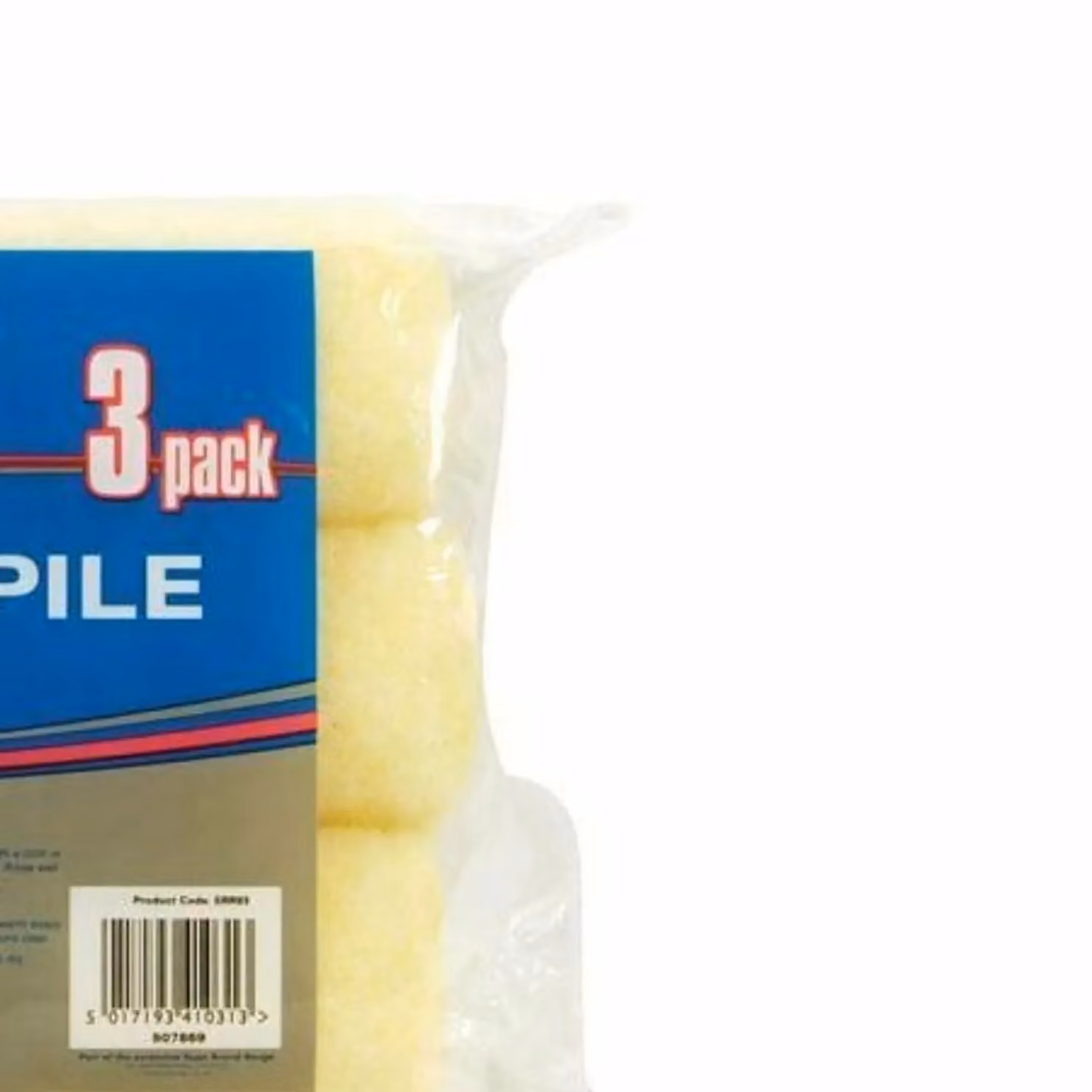 SupaDec Yellow Polyester Medium Pile Paint Roller Refill Sleeve Pack of 3 – 2