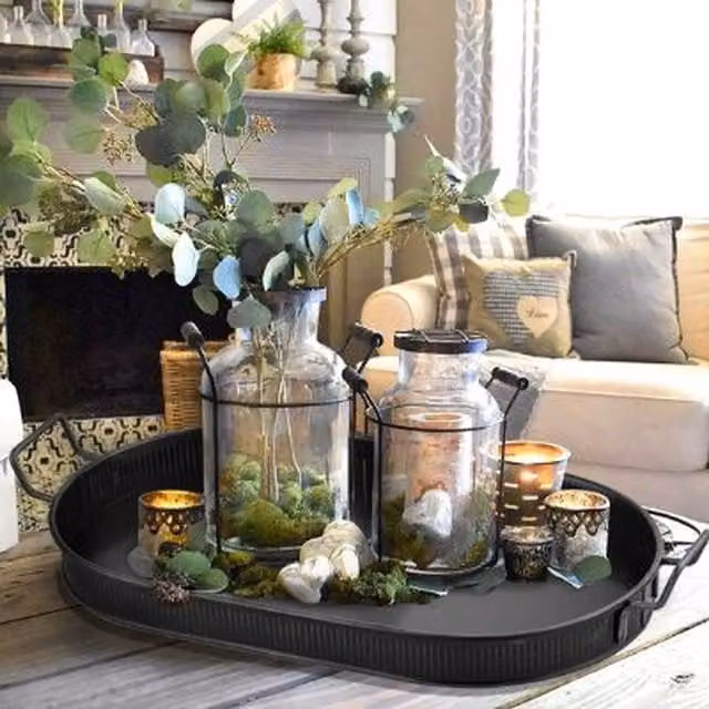 The Mia UK Black Oval Solid Serving Tray