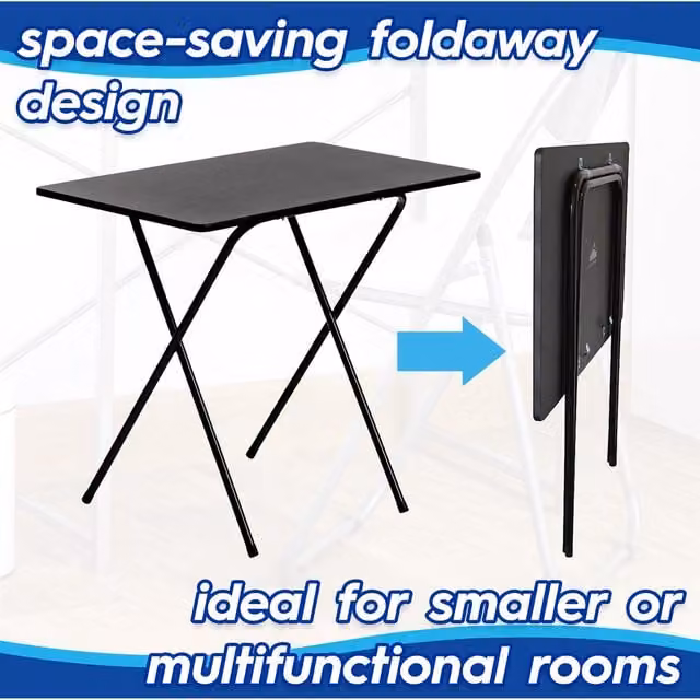 Harbour Housewares Wooden Folding Desk and Chair Set in Black – 1