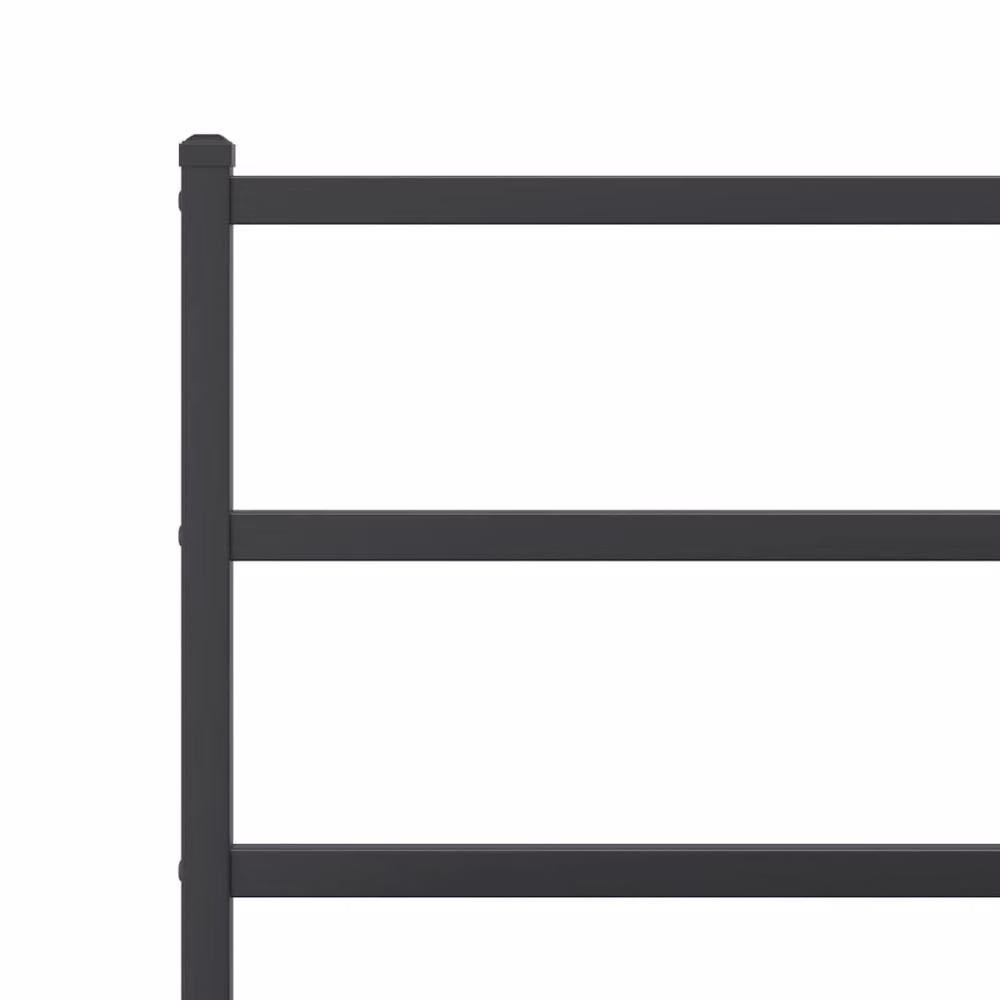 Berkfield Home Metal Bed Frame with Headboard in Black, W: 75 cm, L: 190 cm – 3