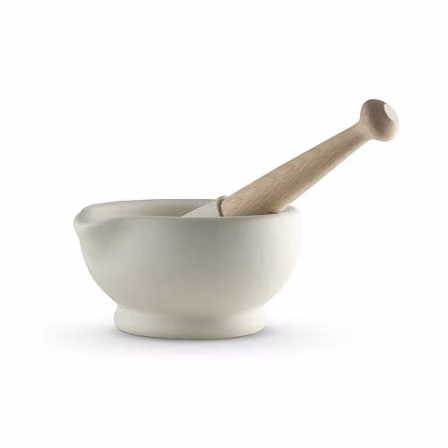 Milton Brook White Ceramic Mortar and Pestle Set with Ergonomic Grip, Diameter: 17 cm – 1