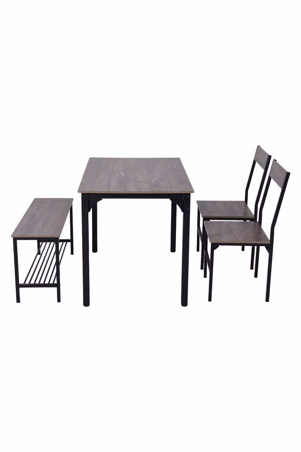 Garden Sanctuary Minimalist Dining Table Set for 4 in Matt Light Grey – 2