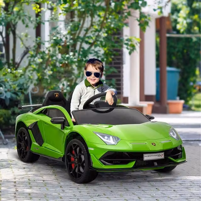HOMCOM Licensed Lamborghini SVJ 12V Electric Ride On Car in Green
