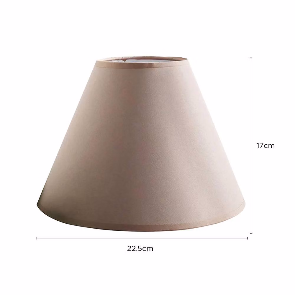 Voltico 2-Pack Adjustable 9 Inch Fabric Cone Coolie Lampshades in Brown, Diameter: 22.86 cm – 2