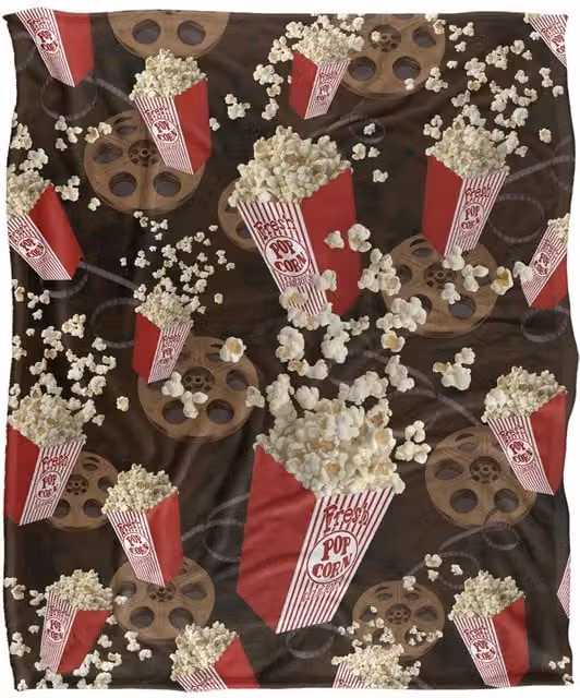 JQ Licensing Popcorn Pattern Silky Touch Super Soft Fleece Throw Blanket in White, W/D/H: 152 x 127 cm – 6