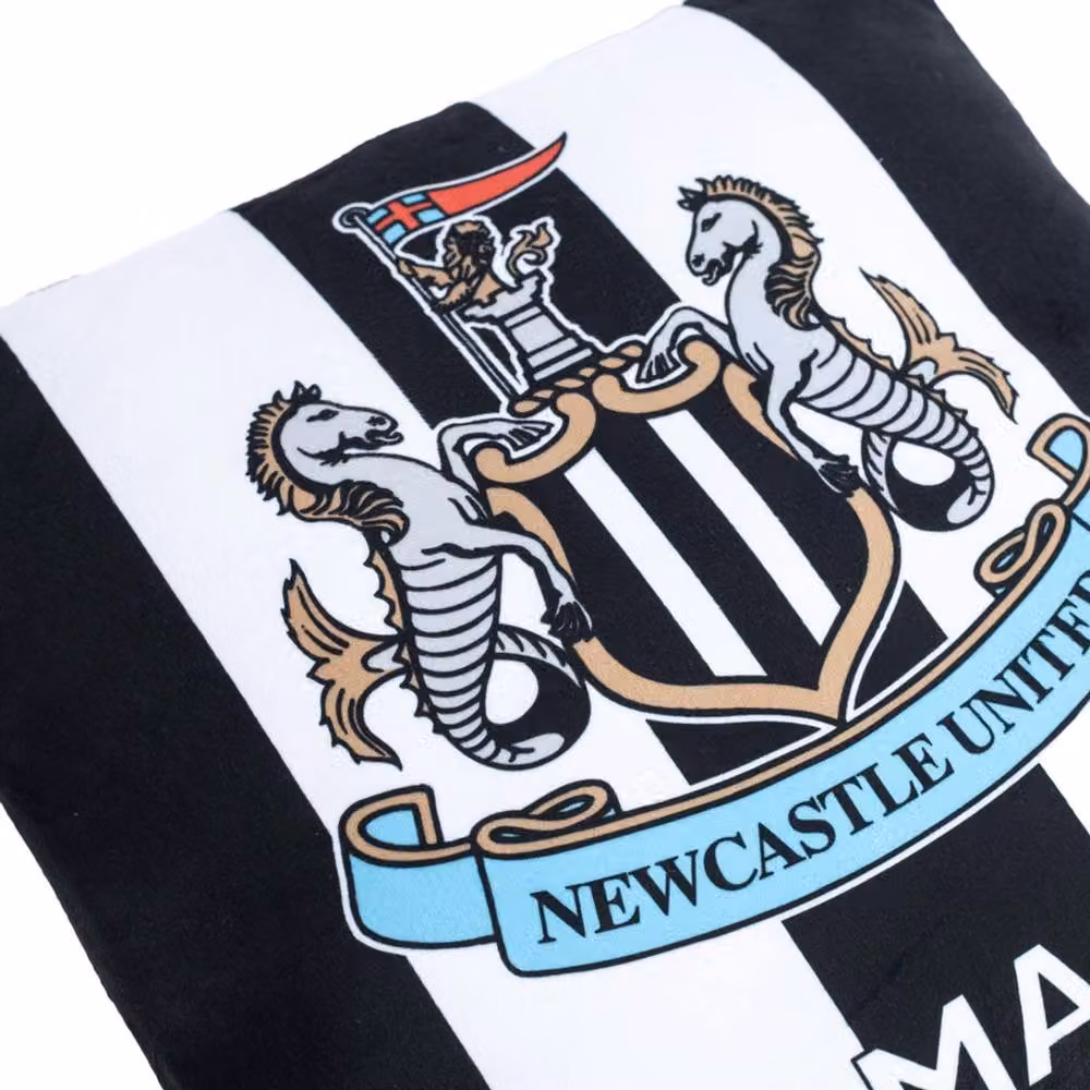 Newcastle United FC The Magpies Black Striped Square Polyester Filled Cushion – 3