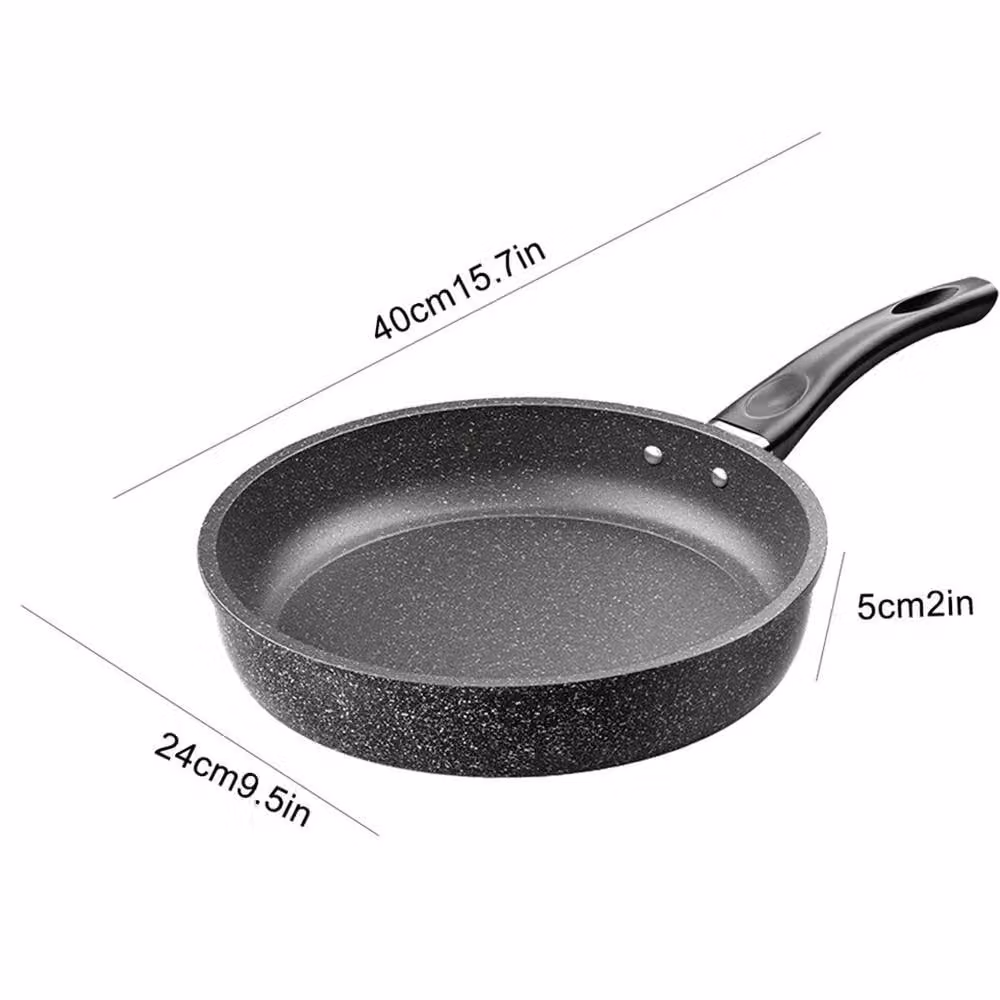 VOGREX Non-Stick Granite Frying Pan in Black, 24 cm, Induction Compatible – 2