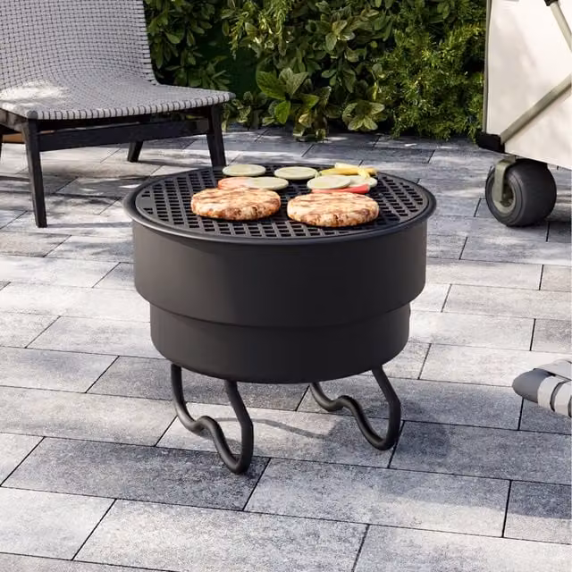 Breeins Round Cast Iron Grill Grate for Stovetops and Flames, Black, Diameter: 29.5 cm