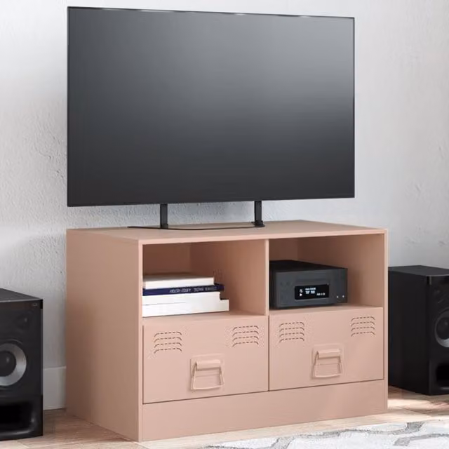 Berkfield Home Pink Industrial Metal TV Cabinet W/D/H: 67 x 39 x 44 cm