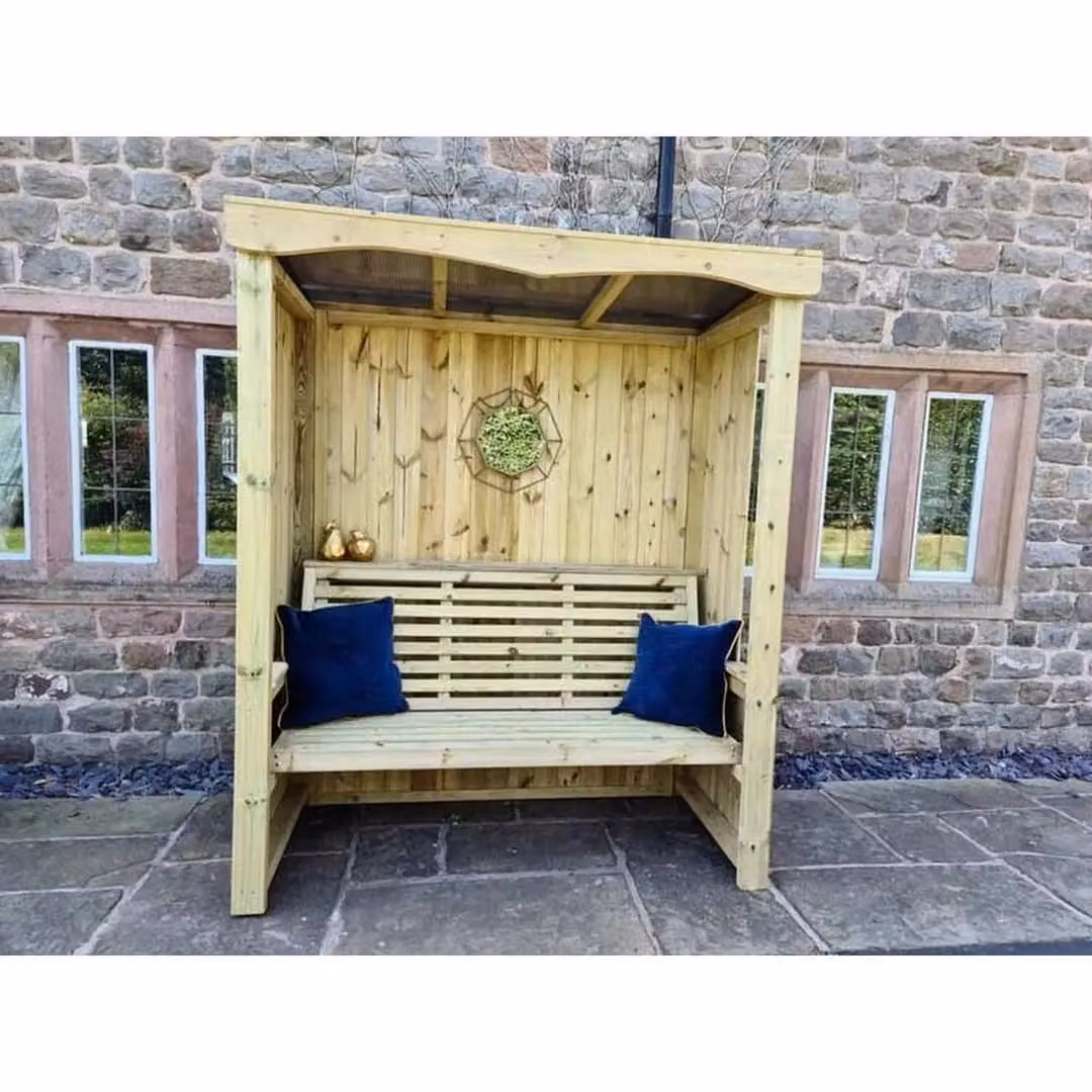 Four Seasons 3 Seater Timber Garden Arbour in Brown – 2